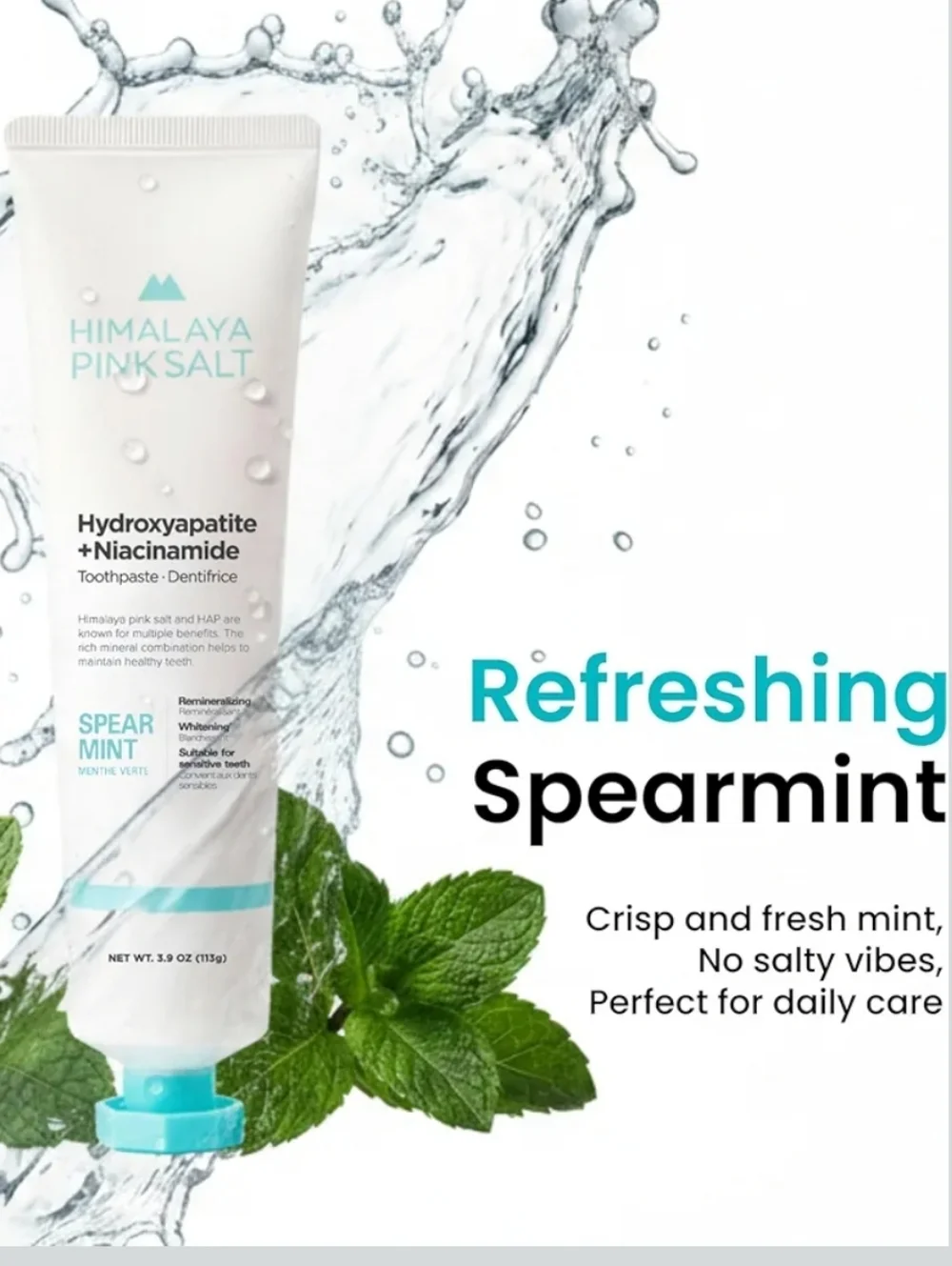 3-pack Himalaya Pink Salt Hydroxyapatite + Niacinamide Toothpaste